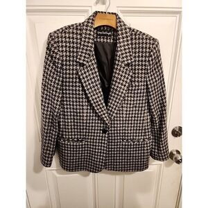 Giorgio Sant' Angelo Women's Size 10 Wool Blazer Tweed 100% Wool Houndstooth VTG